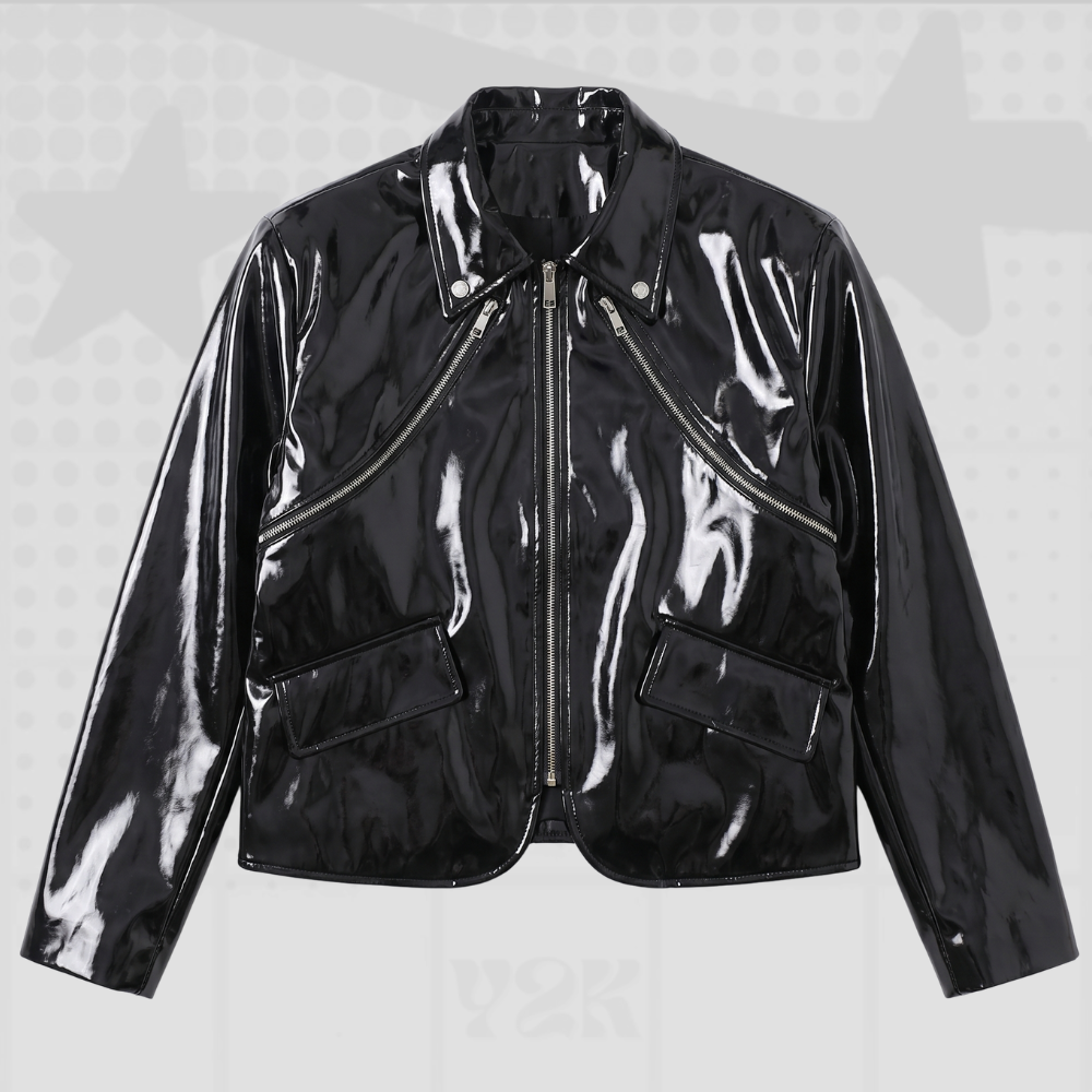 Faux Leather Y2K Jacket