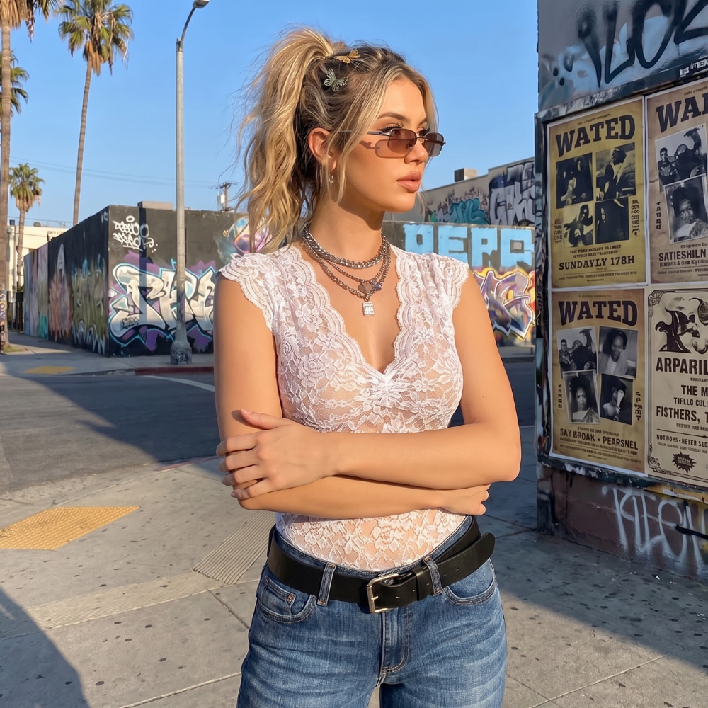 Y2K Lace Tank Top