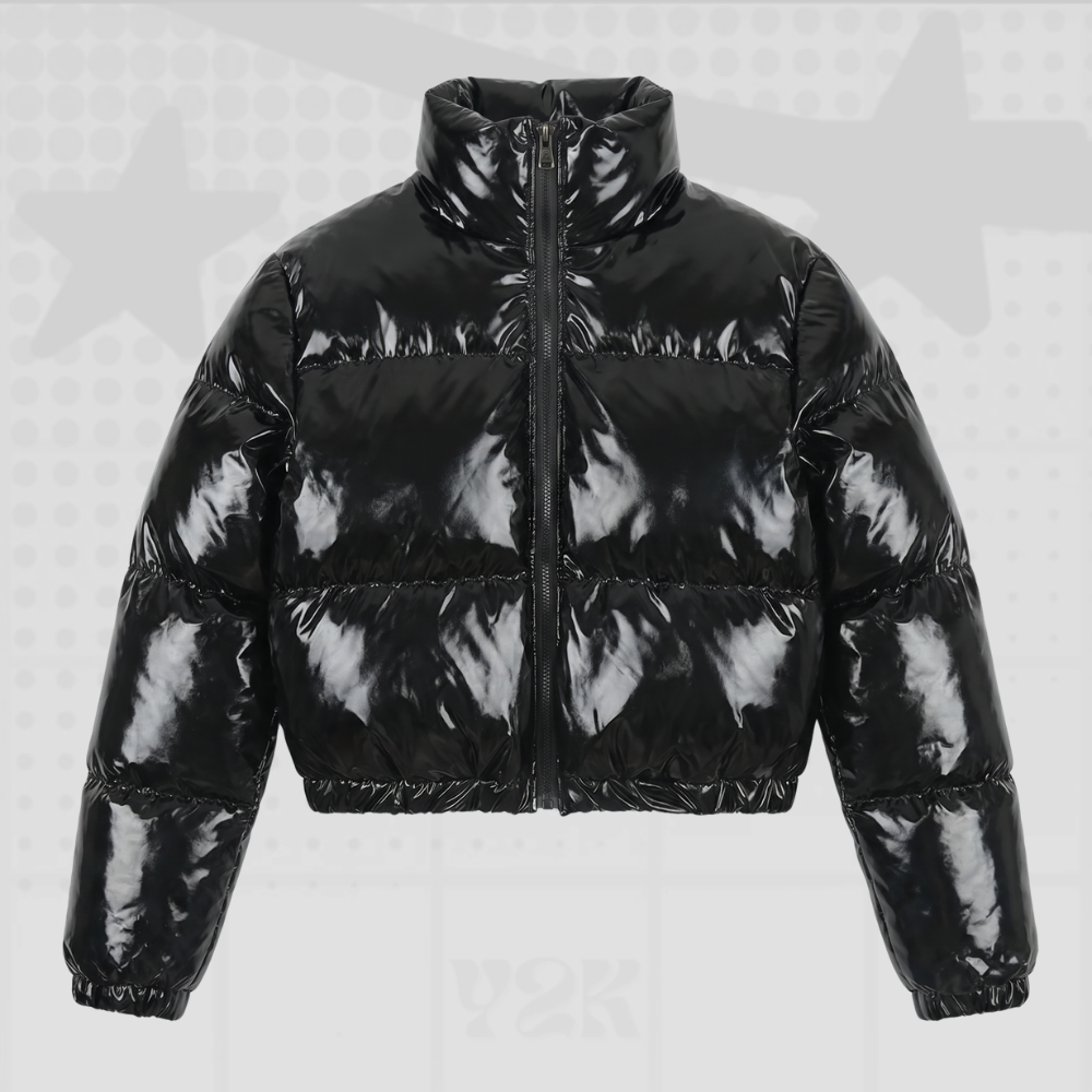 Faux Leather Cropped Y2K Jacket