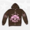 Zip Up Skeleton Hoodie Y2K