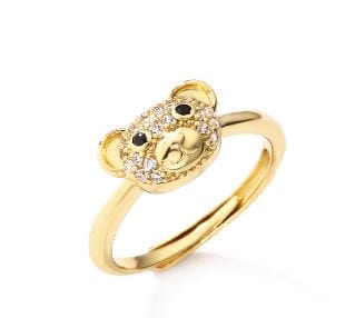 Zircon Bear Y2K Ring